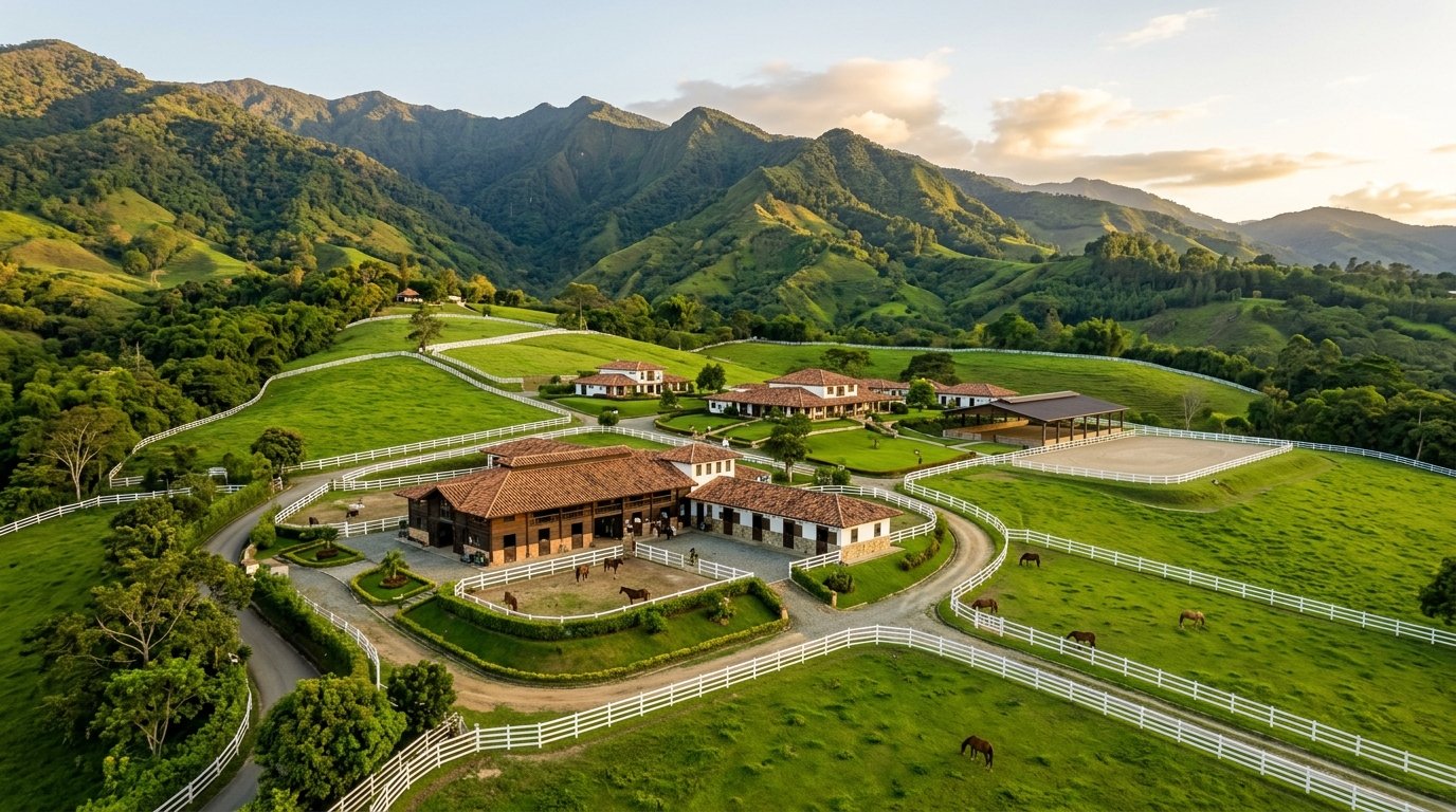 Vista aérea del rancho